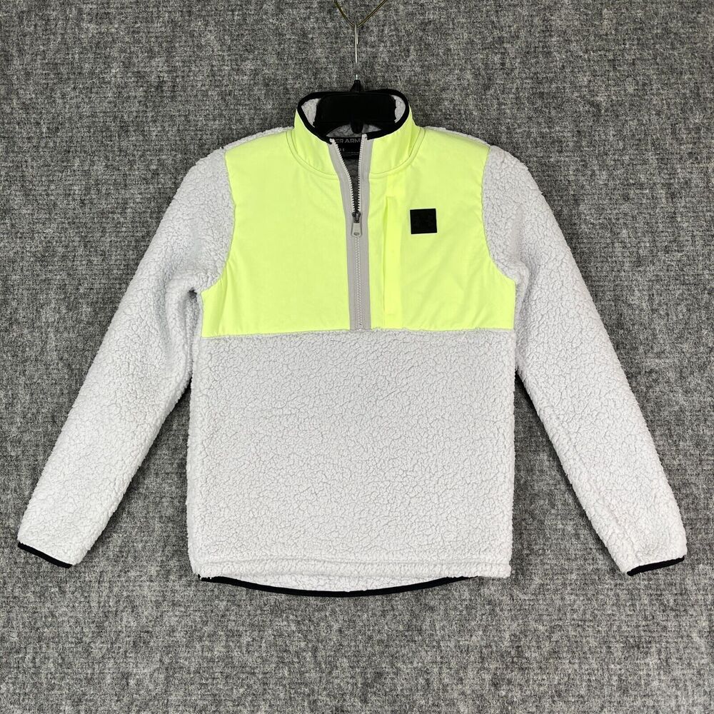 Under Armour Fleece Sweater Girls Large Loose Outdoor Outerwear 1/4 Zip Pullover